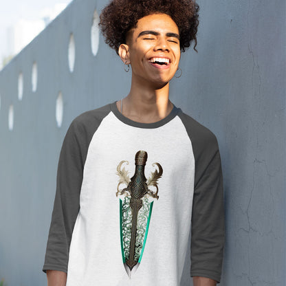 Cool Graphic Baseball T-Shirt - Cool Sword T-Shirt - Creative Baseball Tee