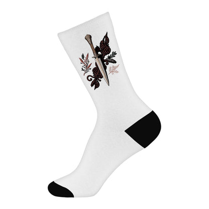 Cool Dagger Socks - Cool Illustration Novelty Socks - Printed Crew Socks