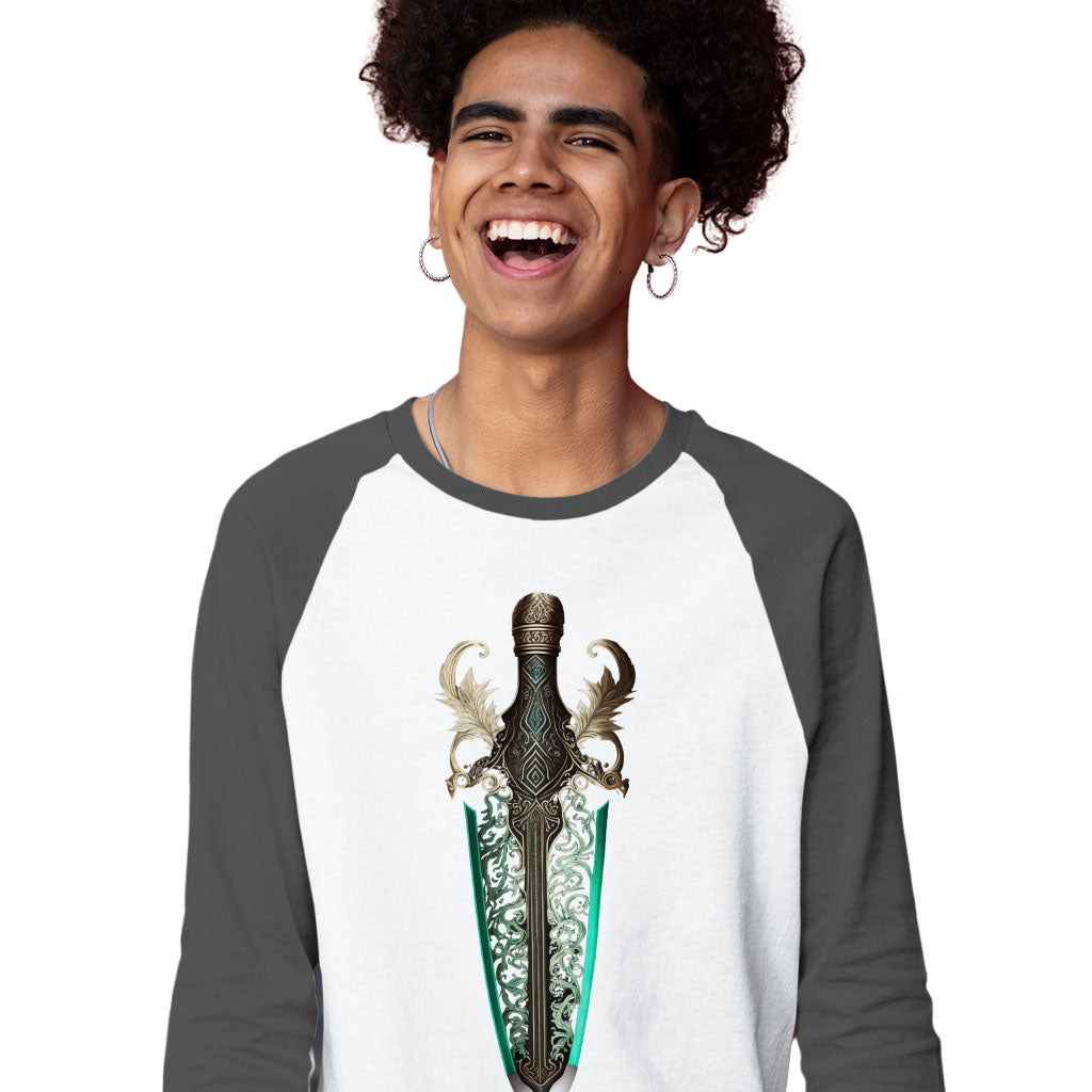 Cool Graphic Baseball T-Shirt - Cool Sword T-Shirt - Creative Baseball Tee