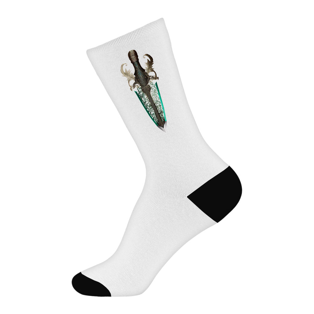 Cool Graphic Socks - Cool Sword Novelty Socks - Creative Crew Socks